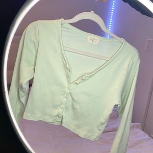 Y2k Light Green Cropped Cardigan | Princess Polly Look